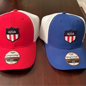 AJGA Red and Blue Baseball Caps